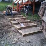 Jefferson - Landscape Timber Step Installation, 2013