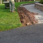 Stamford, 2015 - Edging paver walkway - Add fabric / red slate after cleaned out
